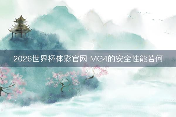 2026世界杯体彩官网 MG4的安全性能若何