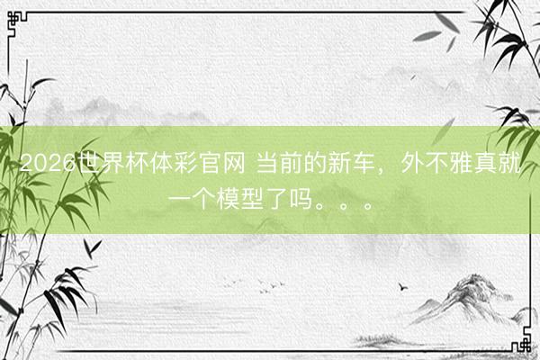 2026世界杯体彩官网 当前的新车，外不雅真就一个模型了吗。。。