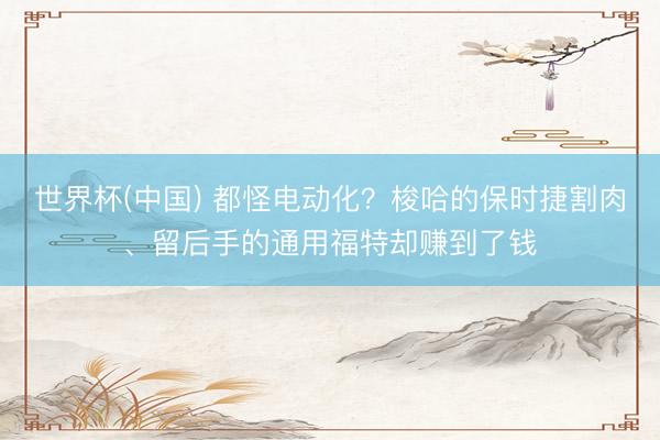 世界杯(中国) 都怪电动化？梭哈的保时捷割肉、留后手的通用福特却赚到了钱