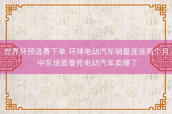 世界杯预选赛下单 环球电动汽车销量连涨两个月 中东场面垂死电动汽车卖爆了
