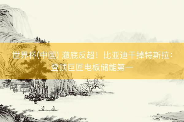 世界杯(中国) 澈底反超！比亚迪干掉特斯拉：登顶巨匠电板储能第一