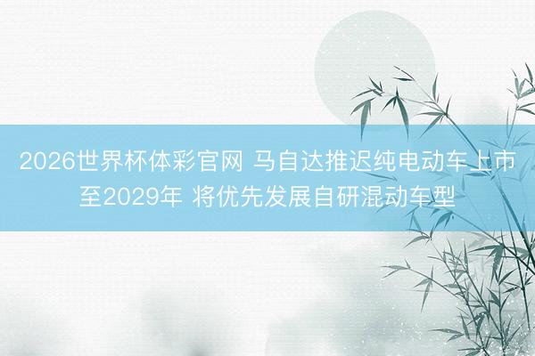 2026世界杯体彩官网 马自达推迟纯电动车上市至2029年 将优先发展自研混动车型