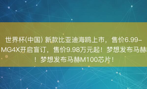 世界杯(中国) 新款比亚迪海鸥上市，售价6.99-8.59万元！MG4X开启盲订，售价9.98万元起！梦想发布马赫M100芯片！