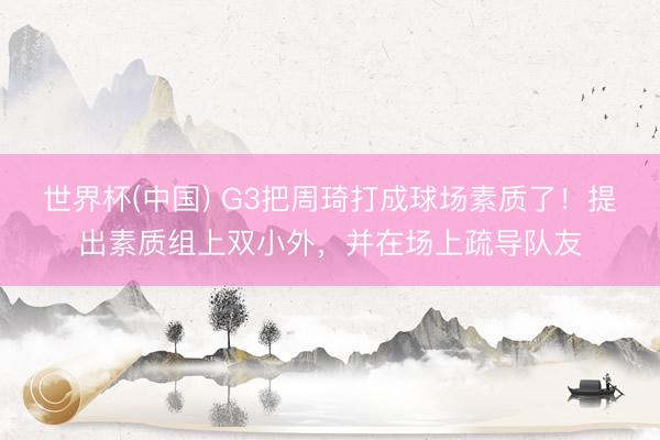 世界杯(中国) G3把周琦打成球场素质了！提出素质组上双小外，并在场上疏导队友