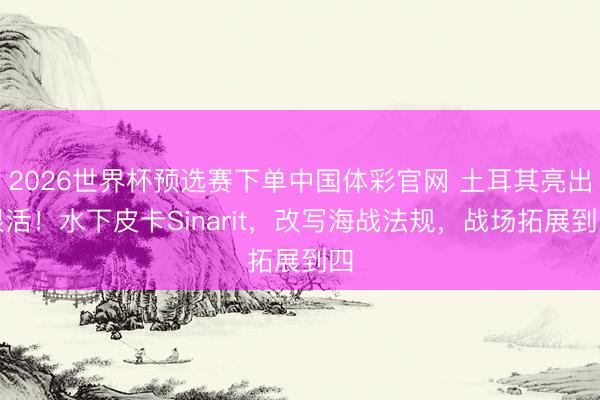 2026世界杯预选赛下单中国体彩官网 土耳其亮出狠活!水下皮卡Sinarit,改写海战法规,战场拓展到四