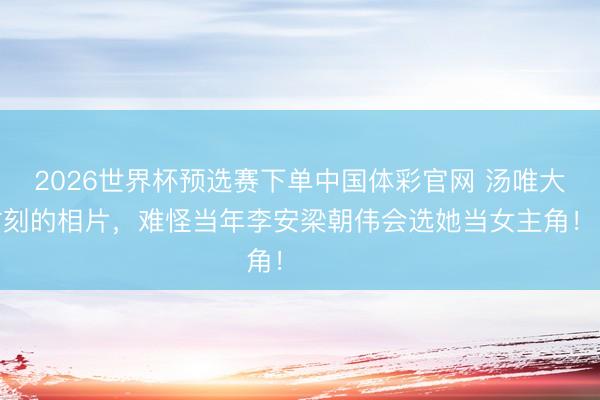 2026世界杯预选赛下单中国体彩官网 汤唯大学时刻的相片，难怪当年李安梁朝伟会选她当女主角！​​​