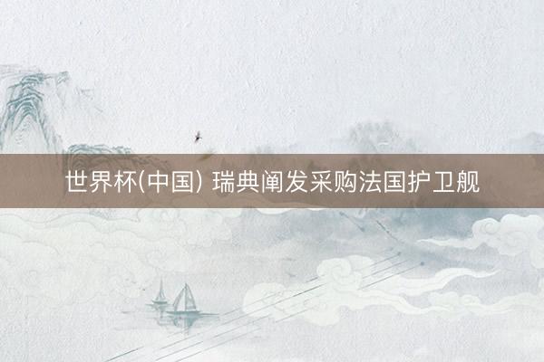 世界杯(中国) 瑞典阐发采购法国护卫舰