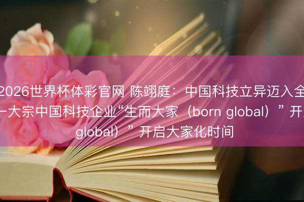 2026世界杯体彩官网 陈翊庭：中国科技立异迈入全新发展阶段 一大宗中国科技企业“生而大家（born global）” 开启大家化时间