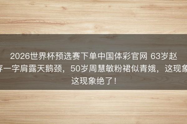 2026世界杯预选赛下单中国体彩官网 63岁赵雅芝穿一字肩露天鹅颈，50岁周慧敏粉裙似青娥，这现象绝了！