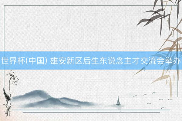 世界杯(中国) 雄安新区后生东说念主才交流会举办
