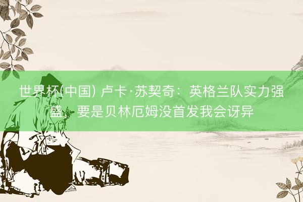 世界杯(中国) 卢卡·苏契奇:英格兰队实力强盛,要是贝林厄姆没首发我会讶异