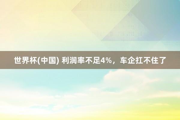 世界杯(中国) 利润率不足4%，车企扛不住了
